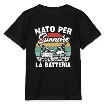 Né pour jouer de la batterie - T-shirt bio MINI CREATOR Stanley/Stella Enfant - noir - Devant - Mikhail (115cm)