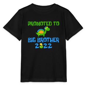 Promoted to Big Bro 2022 - Big Dino Brother - Stanley/Stella MINI CREATOR Kids’ T-Shirt - black - Front - Mikhail (115cm)