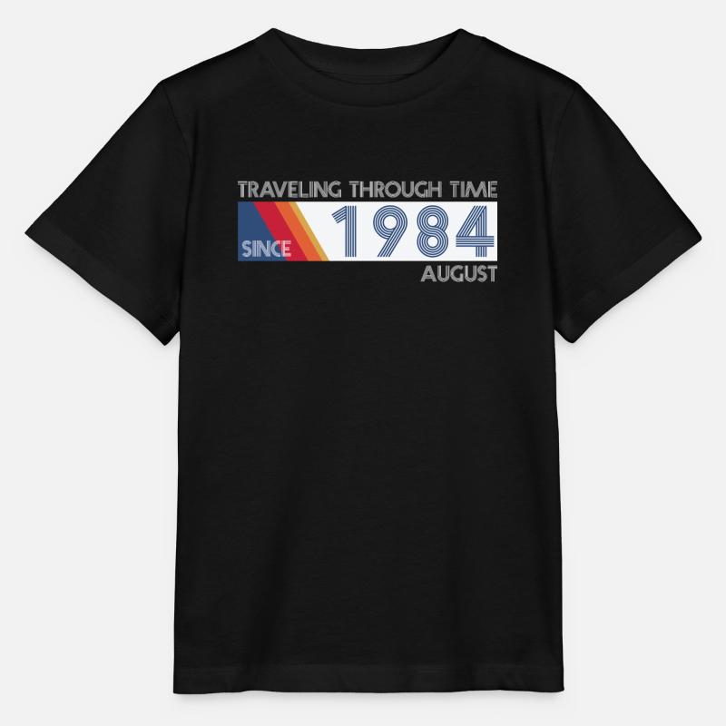 Drôle de voyage dans le temps anniversaire Design août 1984 - T-shirt bio MINI CREATOR Stanley/Stella Enfant - noir