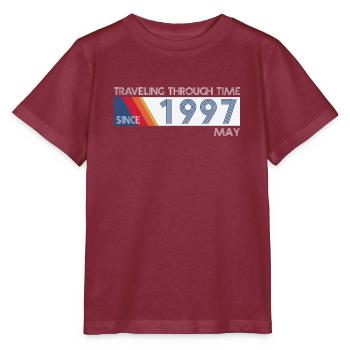 Funny Zeitreise Geburtstags Design May 1997 - Stanley/Stella Kinder T-Shirt MINI CREATOR  - Burgunderrot - Vorne - Kain (125cm)