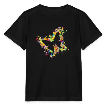 Schmetterling Splash - Stanley/Stella Kinder T-Shirt MINI CREATOR  - Schwarz - Vorne - Mikhail (115cm)