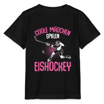 Coole Mädchen spielen Eishockey Hockey - Stanley/Stella Kinder T-Shirt MINI CREATOR  - Schwarz - Vorne - Mikhail (115cm)
