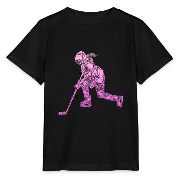 Eishockey Eishockeyspielerin Mädchen Mädchen - Stanley/Stella Kinder T-Shirt MINI CREATOR  - Schwarz - Vorne - Mikhail (115cm)