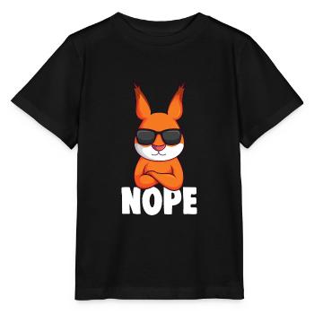 Eichhörnchen Nope Kinder Jungen Mädchen - Stanley/Stella Kinder T-Shirt MINI CREATOR  - Schwarz - Vorne - Mikhail (115cm)