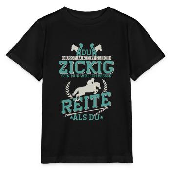 Lustiger Pferdespruch - Reiter Reiterin Pferd - Stanley/Stella Kinder T-Shirt MINI CREATOR  - Schwarz - Vorne - Mikhail (115cm)