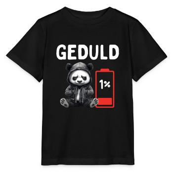 Geduld 1% Panda Bürohumor - Stanley/Stella Kinder T-Shirt MINI CREATOR  - Schwarz - Vorne - Mikhail (115cm)