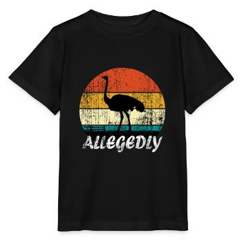 Retro Vintage angeblich Strauß - Stanley/Stella Kinder T-Shirt MINI CREATOR  - Schwarz - Vorne - Mikhail (115cm)