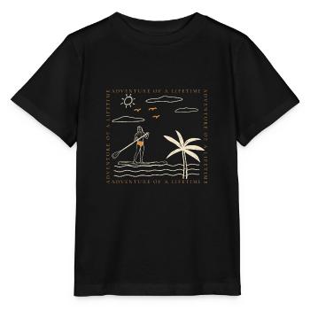 Surfer Sommer Palmen Strand Sonne Urlaub - Stanley/Stella Kinder T-Shirt MINI CREATOR  - Schwarz - Vorne - Mikhail (115cm)