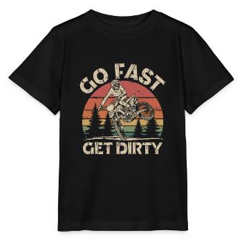 Ride Fast, Get Dirty - Motocross Saying - Stanley/Stella MINI CREATOR Kids’ T-Shirt - black - Front - Mikhail (115cm)