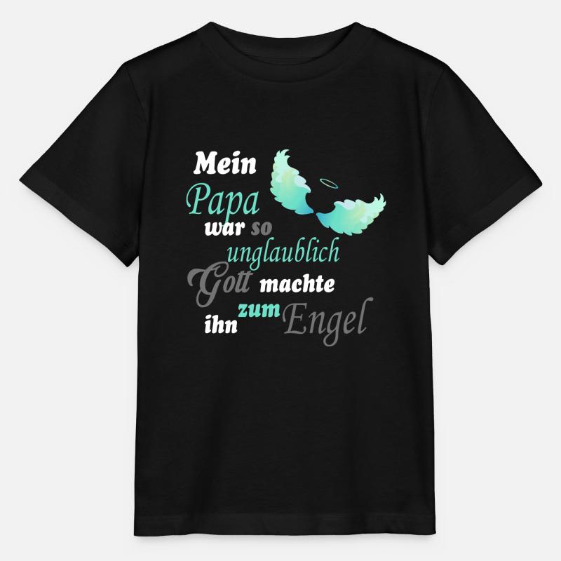 Papa wurde zum Engel – Liebevolle Erinnerung - Stanley/Stella Kinder T-Shirt MINI CREATOR - Schwarz