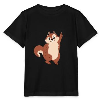 Funny squirrel logs - Stanley/Stella MINI CREATOR Kids’ T-Shirt - black - Front - Mikhail (115cm)