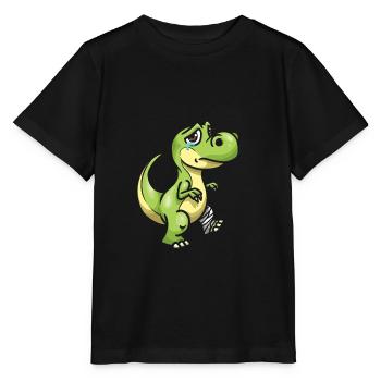 Beinbruch Weinender Dino mit gebrochenem Bein - Stanley/Stella Kinder T-Shirt MINI CREATOR  - Schwarz - Vorne - Mikhail (115cm)