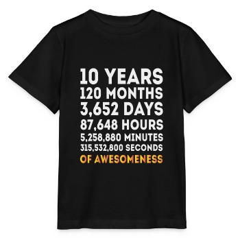 Garçon de fille de 10ème anniversaire, cadeau d’anniversaire de 10 ans - T-shirt bio MINI CREATOR Stanley/Stella Enfant - noir - Devant - Mikhail (115cm)