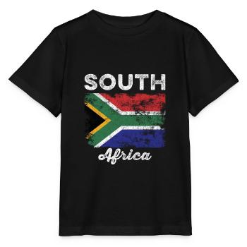 Südafrika Flagge Distressed - Stanley/Stella Kinder T-Shirt MINI CREATOR  - Schwarz - Vorne - Mikhail (115cm)