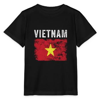 Vietnamesische Flagge Verzweifelte vietnamesische Flagge - Stanley/Stella Kinder T-Shirt MINI CREATOR  - Schwarz - Vorne - Mikhail (115cm)