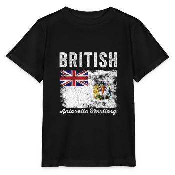 British Antarctic Territory Flag - Stanley/Stella MINI CREATOR Kids’ T-Shirt - black - Front - Mikhail (115cm)