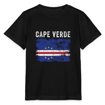 Kapverdische Flagge Distressed - Stanley/Stella Kinder T-Shirt MINI CREATOR  - Schwarz - Vorne - Mikhail (115cm)