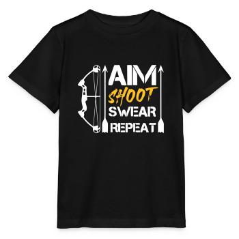 Aim Shoot Swear Repeat Arcry Gift Hobby - T-shirt bio MINI CREATOR Stanley/Stella Enfant - noir - Devant - Mikhail (115cm)