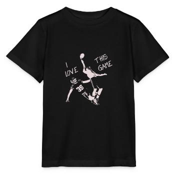 Football Saying I love this game Catch Receiver - Stanley/Stella MINI CREATOR Kids’ T-Shirt - black - Front - Mikhail (115cm)