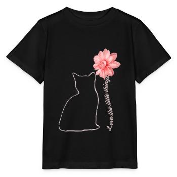 Miezekatze Mit Blume Katze Geschenk - Stanley/Stella Kinder T-Shirt MINI CREATOR  - Schwarz - Vorne - Mikhail (115cm)
