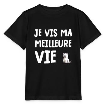 je vis ma meilleure vie - T-shirt bio MINI CREATOR Stanley/Stella Enfant - noir - Devant - Mikhail (115cm)