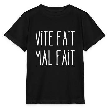 vite fait mal fait - T-shirt bio MINI CREATOR Stanley/Stella Enfant - noir - Devant - Mikhail (115cm)