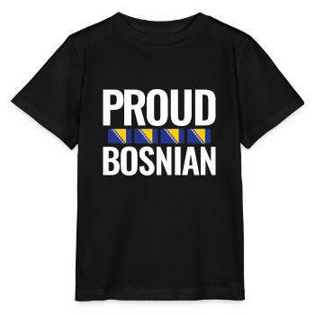 Proud Bosnian Bosnien Balkan Bosnische Flagge - Stanley/Stella Kinder T-Shirt MINI CREATOR  - Schwarz - Vorne - Mikhail (115cm)