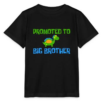 Promoted to Big Dino Bro - Großer Dino Bruder - Stanley/Stella MINI CREATOR Kids’ T-Shirt - black - Front - Mikhail (115cm)