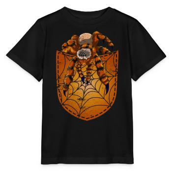 Cobweb Tarantula Gift Chest Pocket Spider - Stanley/Stella MINI CREATOR Kids’ T-Shirt - black - Front - Mikhail (115cm)
