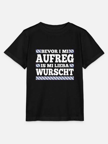 Bevor i mi aufreg is mi lieba wurscht bayrisch - Stanley/Stella Kinder T-Shirt MINI CREATOR - Schwarz