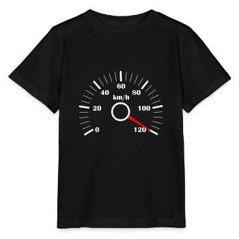 Affichage du compteur de vitesse motif 120 km / h - T-shirt bio MINI CREATOR Stanley/Stella Enfant - noir - Devant - Mikhail (115cm)