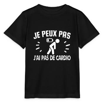 je peux pas j'ai pas de cardio - T-shirt bio MINI CREATOR Stanley/Stella Enfant - noir - Devant - Mikhail (115cm)
