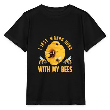 Abhängen mit meinen Bienen Imker Geschenk - Stanley/Stella Kinder T-Shirt MINI CREATOR  - Schwarz - Vorne - Mikhail (115cm)