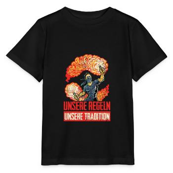 Feuerwerk ist kein Verbrechen Pyro Ultras - Stanley/Stella Kinder T-Shirt MINI CREATOR  - Schwarz - Vorne - Mikhail (115cm)