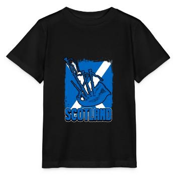 Cornemuse Ecosse Highland Ecossais Moyen Âge - T-shirt bio MINI CREATOR Stanley/Stella Enfant - noir - Devant - Mikhail (115cm)