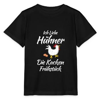 Hühner Weihnachten Bäuerin - Stanley/Stella Kinder T-Shirt MINI CREATOR  - Schwarz - Vorne - Mikhail (115cm)