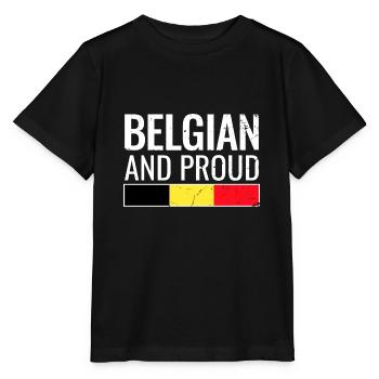 Drapeau belge et fier du drapeau belge - T-shirt bio MINI CREATOR Stanley/Stella Enfant - noir - Devant - Mikhail (115cm)
