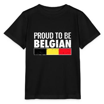 Fier d’être le drapeau belge belge - T-shirt bio MINI CREATOR Stanley/Stella Enfant - noir - Devant - Mikhail (115cm)