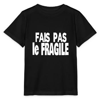 fais pas le fragile - T-shirt bio MINI CREATOR Stanley/Stella Enfant - noir - Devant - Mikhail (115cm)