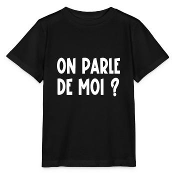 on parle de moi ? - T-shirt bio MINI CREATOR Stanley/Stella Enfant - noir - Devant - Mikhail (115cm)