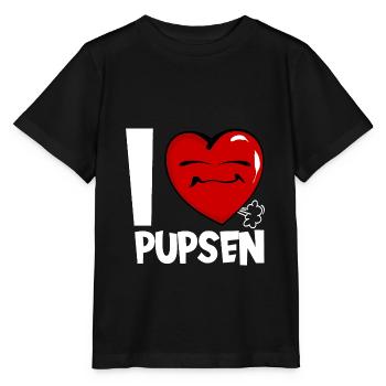 ICH LIEBE PUPSEN FURZEN BLÄHUNGEN - Stanley/Stella Kinder T-Shirt MINI CREATOR  - Schwarz - Vorne - Mikhail (115cm)