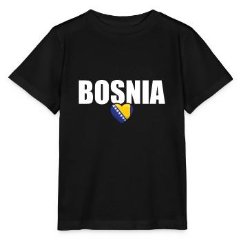 Bosnien Herzegowina Stolz Balkan Bosnische Flagge - Stanley/Stella Kinder T-Shirt MINI CREATOR  - Schwarz - Vorne - Mikhail (115cm)