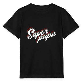 Superpapa Vintage retro Vatertag Spruch - Stanley/Stella Kinder T-Shirt MINI CREATOR  - Schwarz - Vorne - Mikhail (115cm)
