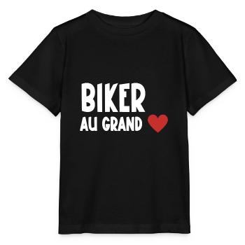 biker au grand cœur - T-shirt bio MINI CREATOR Stanley/Stella Enfant - noir - Devant - Mikhail (115cm)