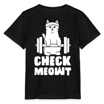 gym cat check me out meowt fit - T-shirt bio MINI CREATOR Stanley/Stella Enfant - noir - Devant - Mikhail (115cm)