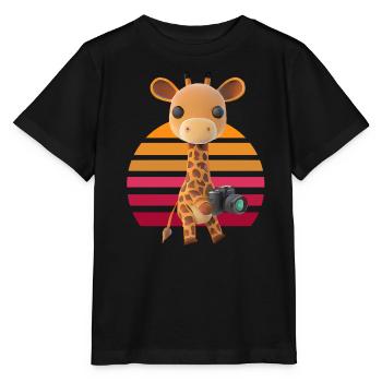Photographier Safari Girafe - T-shirt bio MINI CREATOR Stanley/Stella Enfant - noir - Devant - Mikhail (115cm)