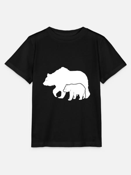 Bär Tier Wildnis Bären Junges mit Mutter Vater - Stanley/Stella Kinder T-Shirt MINI CREATOR  - Schwarz