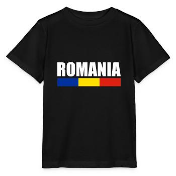 Romania Flagge Rumäne Rumänische Rumänien - Stanley/Stella Kinder T-Shirt MINI CREATOR  - Schwarz - Vorne - Mikhail (115cm)
