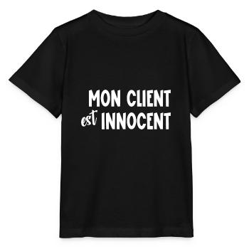 mon client est innocent - T-shirt bio MINI CREATOR Stanley/Stella Enfant - noir - Devant - Mikhail (115cm)