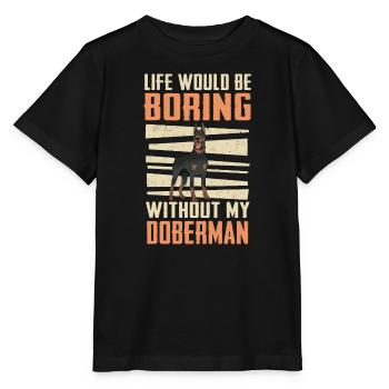 Doberman Pinscher Dog - Stanley/Stella MINI CREATOR Kids’ T-Shirt - black - Front - Mikhail (115cm)
